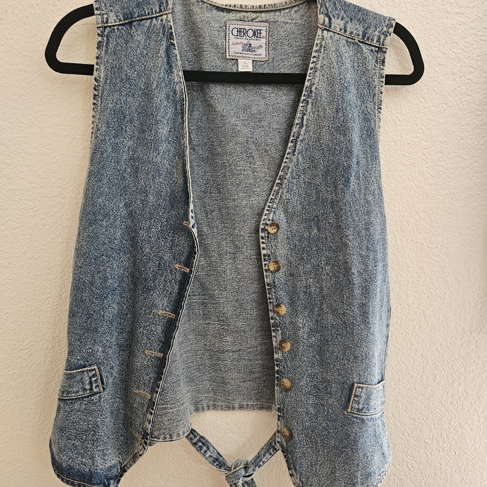 Vintage 90s Cherokee Blue Denim Vest